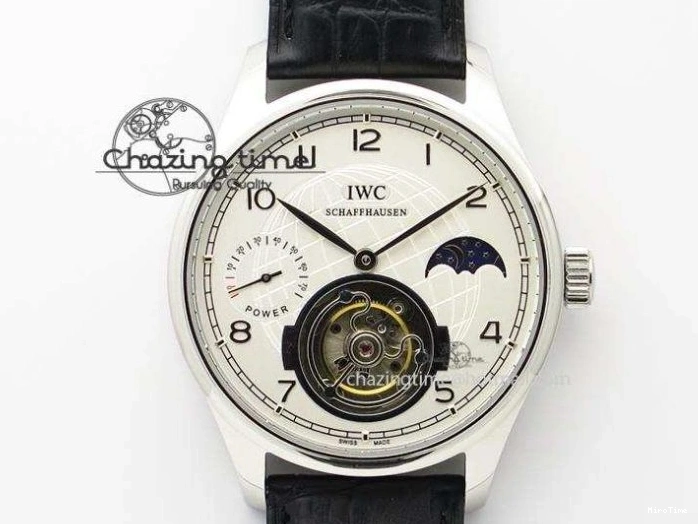 MIROTIME 0201 Original Portuguese IW358304 ZF 1:1 Best Edition SS White Dial RG Markers on Leather Strap A 7077